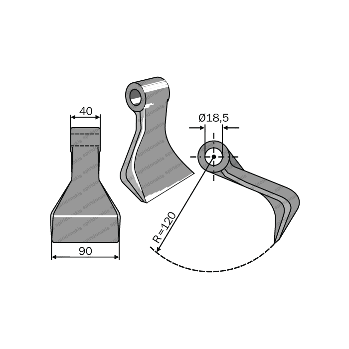 Mulcher Hammer RM67 Ø18,5 SABA