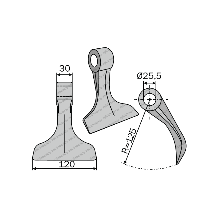 Mulcher Hammer RM70 Ø25,5 SABA