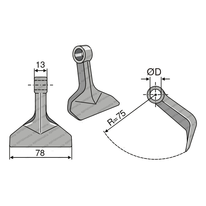 Mulcher Hammer RM71 Ø12,5 SABA