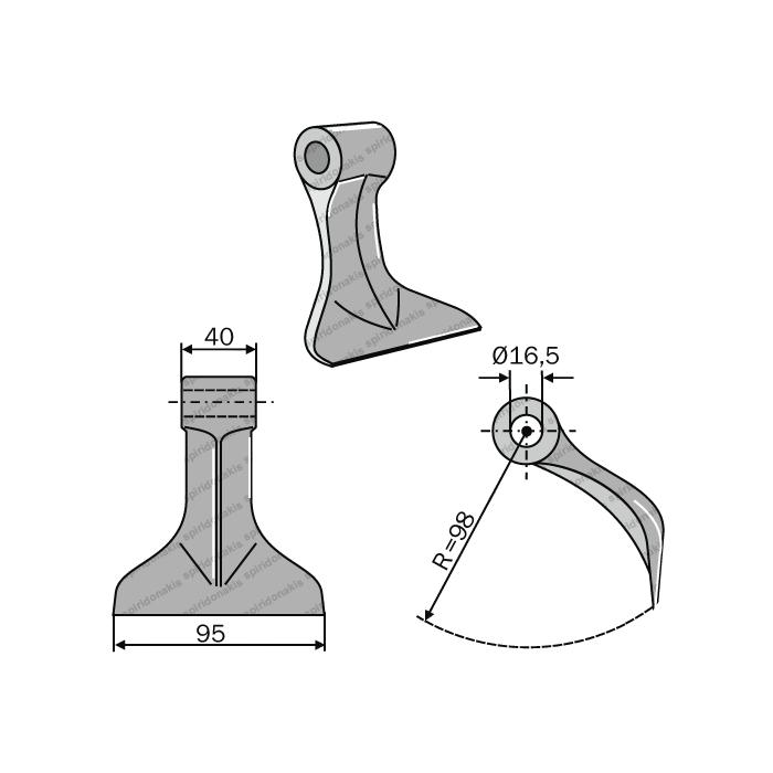 Mulcher Hammer RM77 Ø16,5 SABA