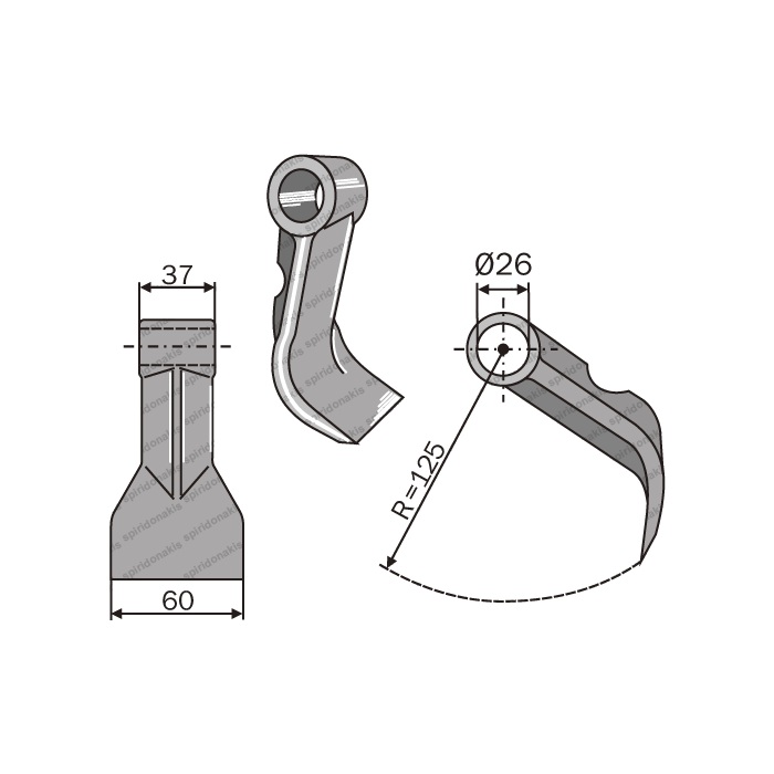 Mulcher Hammer RM78 Ø26 SABA