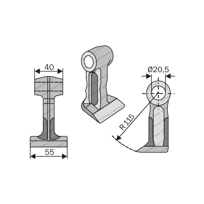 Mulcher Hammer RM801 Ø20,5 SABA