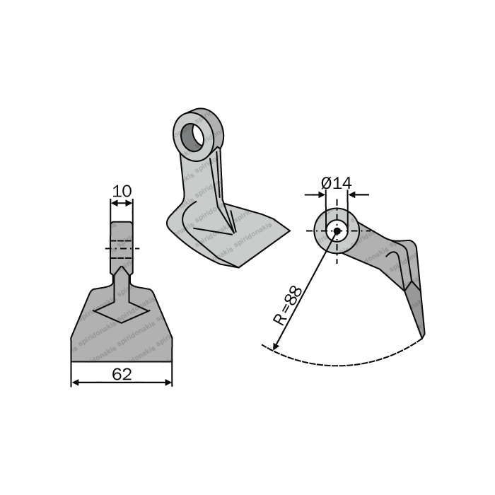 Mulcher Hammer RM81 Ø14,5 SABA