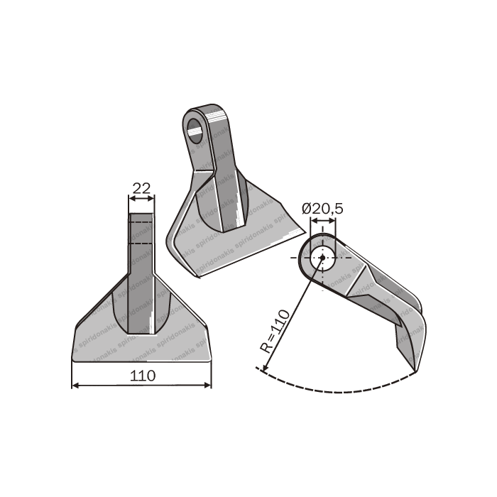 Mulcher Hammer RM82 Ø20,5 SABA 