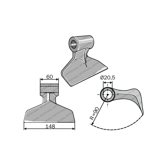 Mulcher Hammer RM85 Ø20,5 SABA 