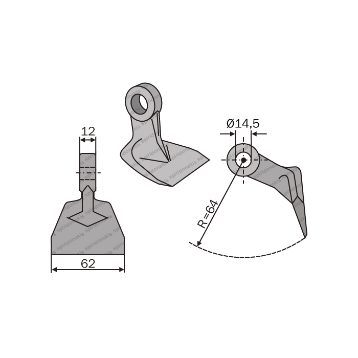 Mulcher Hammer RM86 Ø14,5 SABA