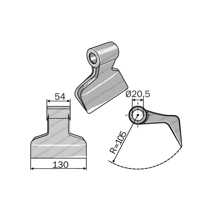 Mulcher Hammer RM92 Ø20,5 SABA 