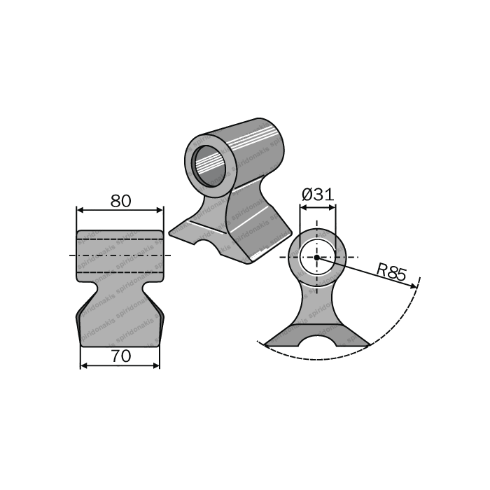 Mulcher Hammer RM93 Ø31 SABA