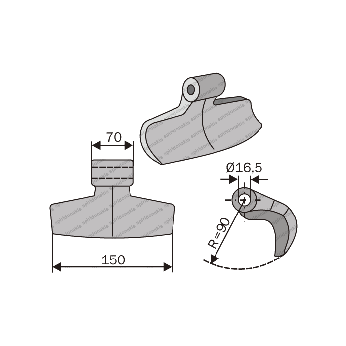 Mulcher Hammer RM95 Ø16,5 SABA