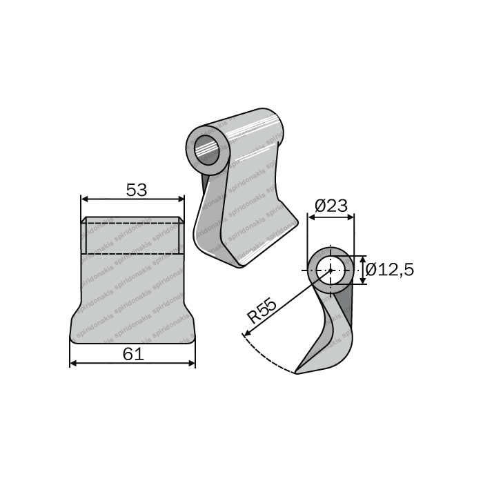 Mulcher Hammer RM98 Ø12,5 SABA