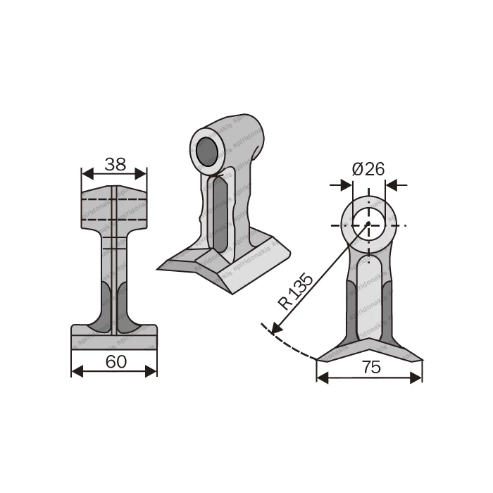 Mulcher Hammer RM48 Ø26 SABA