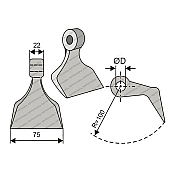 Mulcher Hammer RM32 Ø16,5 SABA