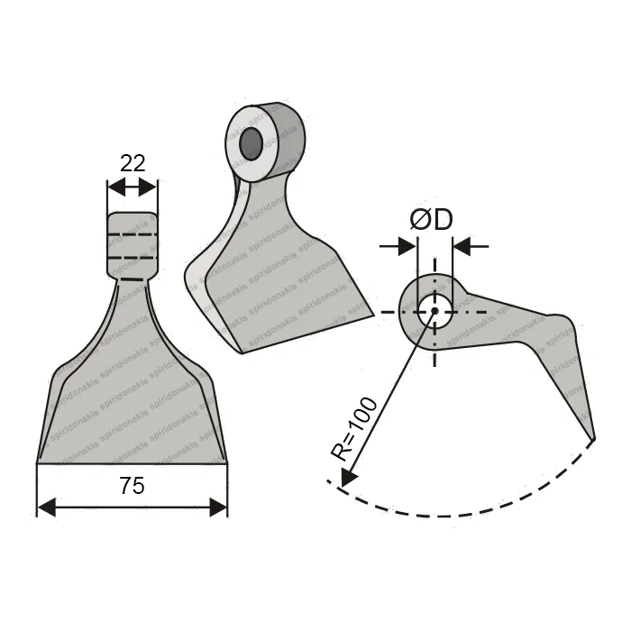 Mulcher Hammer RM32 Ø16,5 SABA