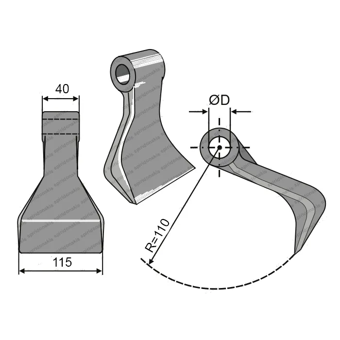 Mulcher Hammer RM67 Ø16,5 SABA