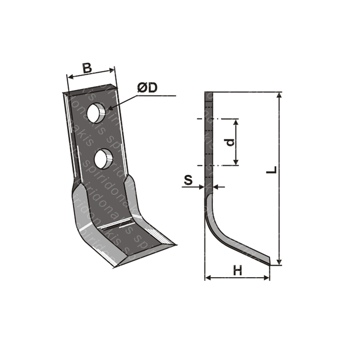 Mulcher Blade Curved Bruni 