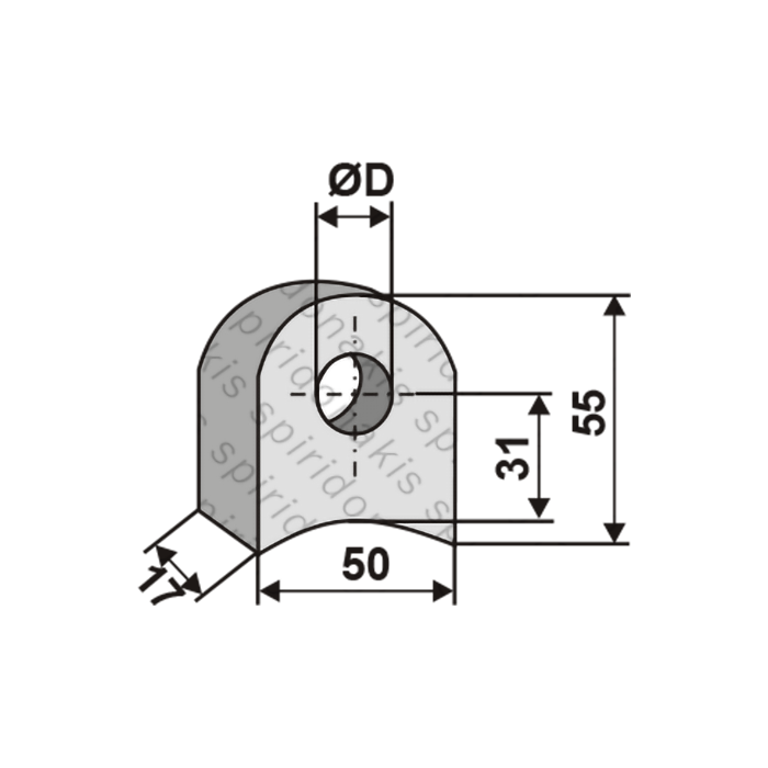 Mount Spacer Round Ø16,5 SABA