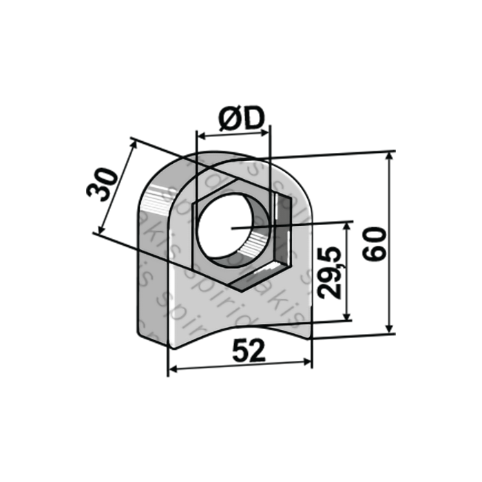 Mount Spacer Hexagon Ø20,5 ΜΑΚΡΥ SABA