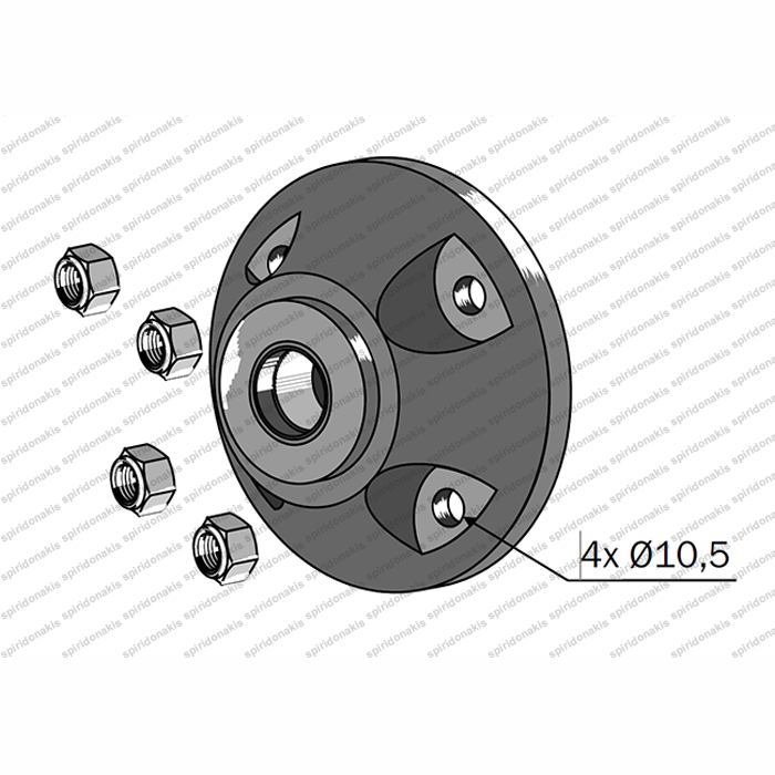 Bushing Cap Plough Kverneland 086100 4 Holes