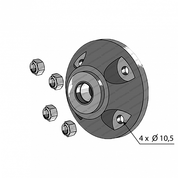 Bushing Cap Plough Kverneland 086100 4 Holes Bushing Cap Plough Kverneland 086100 4 Holes