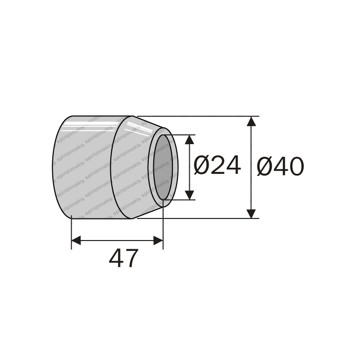 Bush Plough Kverneland 071413 Φ40/24 L.47