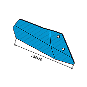 Cultivator Wing Share Lemken 3374416 FL35D 350x10 Right Bellota