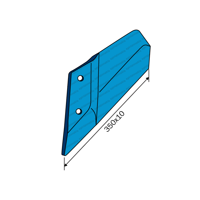 Πτερύγιο Πλαϊνό Lemken 3374419 FL35D Gek 350x10 Αριστερό Bellota