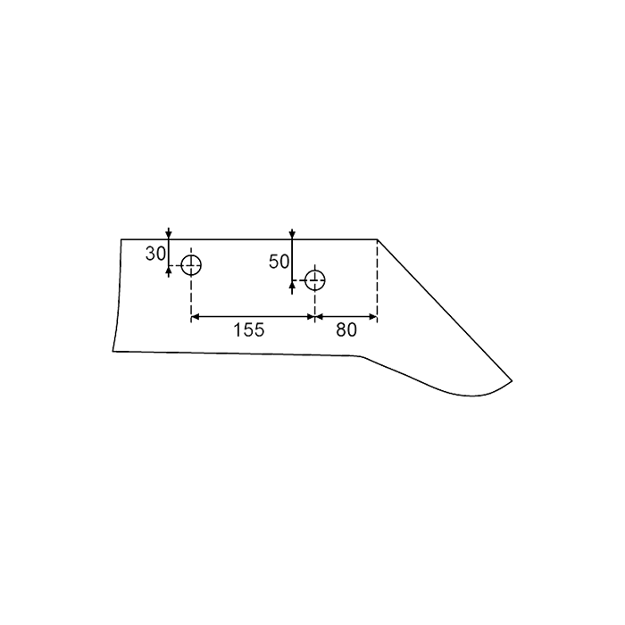 Share Plough Patis - Pythagoras 12'' - 14'' without Support Right Bellota