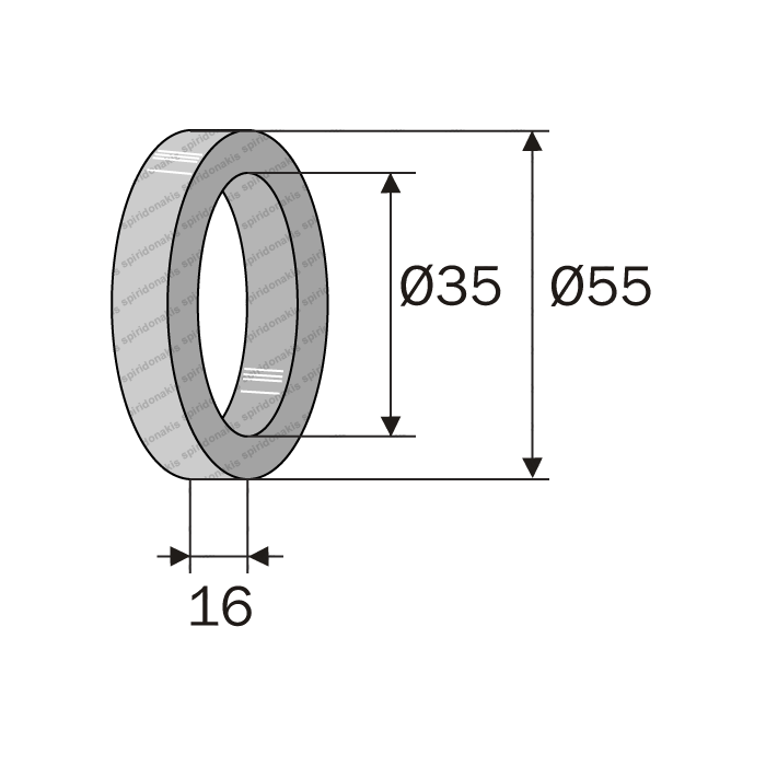 011632 Ring KV Φ55/35 L.16