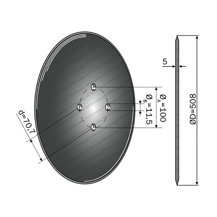 Δίσκος Αρότρου Ovlac 8320R685ED Ίσιος Bellota