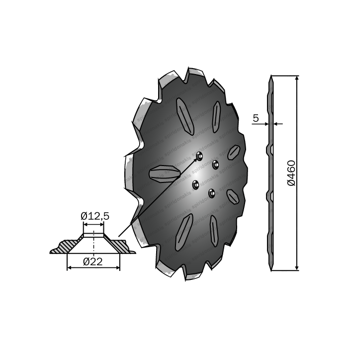 Notched Plough Disc Kverneland 076409 18'' Mølbro