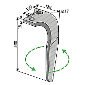 Power Harrow Tine Rabe 100x18