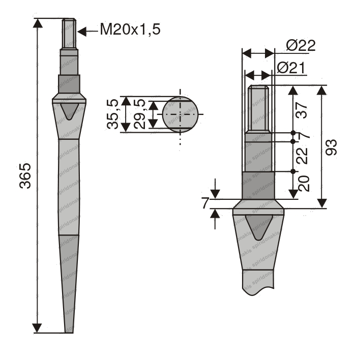 Μαχαίρι Σβολοτρίφτη Vicon 93x35,5