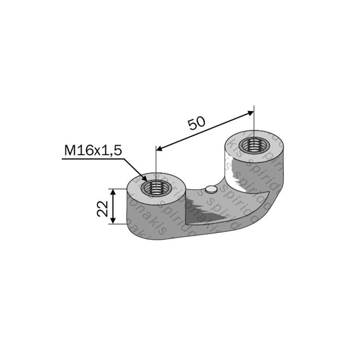 Υποδοχή βιδών ΚΚ50 Φ16x1.5