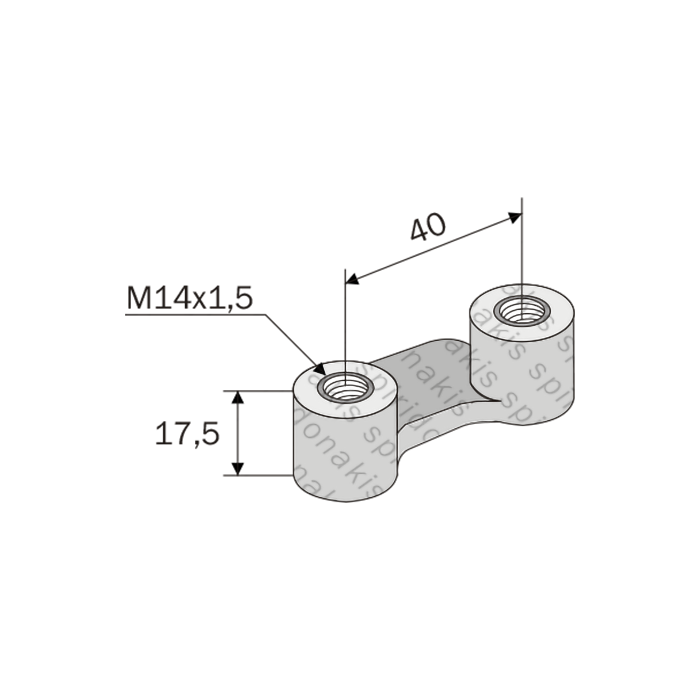 Υποδοχή βιδών ΚΚ40 Φ14x1.5