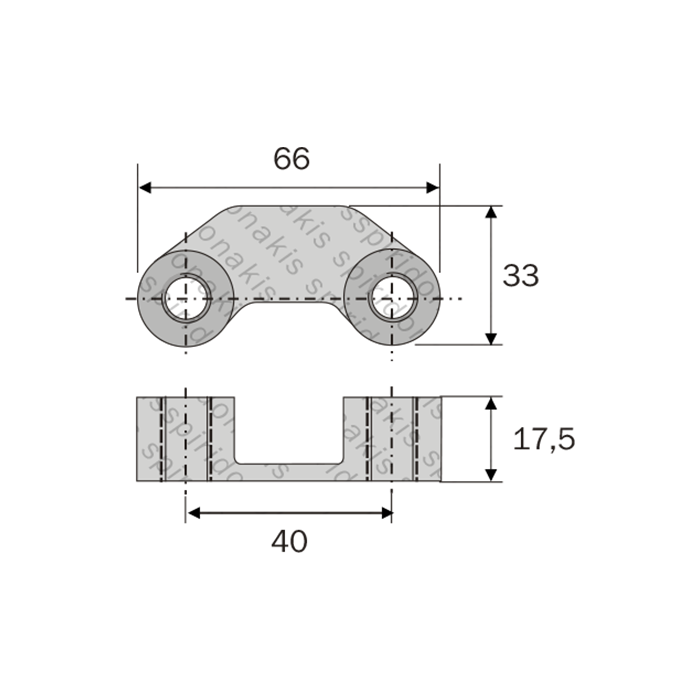 Power Harrow Support Center-Center 40 Φ14x1.5