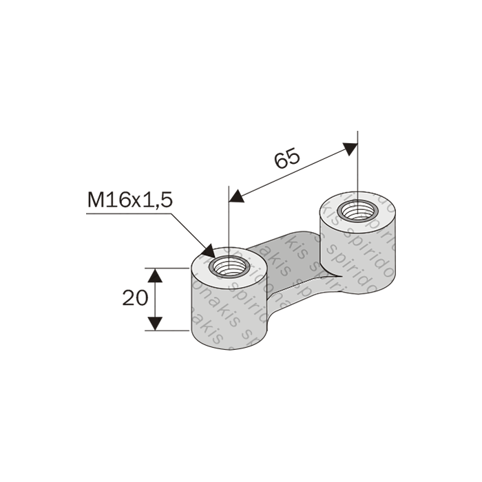 Υποδοχή βιδών ΚΚ65 Φ16x1.5