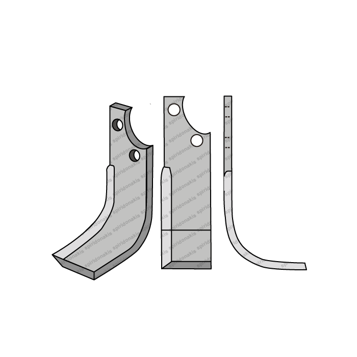Rotary Cultivator Blade Bertolini BT Curved 75x6 Left 