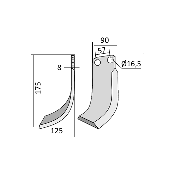 Rotary Cultivator Blade Kuhn Angular 90x8 Right Berfor Rotary Cultivator Blade Kuhn Angular 90x8 Right Berfor