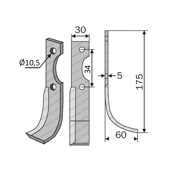 Rotary Cultivator Blade Leopard Small 