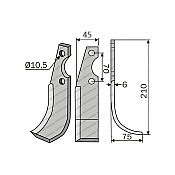 Rotary Cultivator Blade SEP 130 45x6 Rotary Cultivator Blade SEP 130 45x6