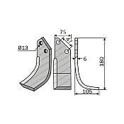 Rotary Cultivator Blade Fer.-Murat Angular 75x6 Rotary Cultivator Blade Fer.-Murat Angular 75x6