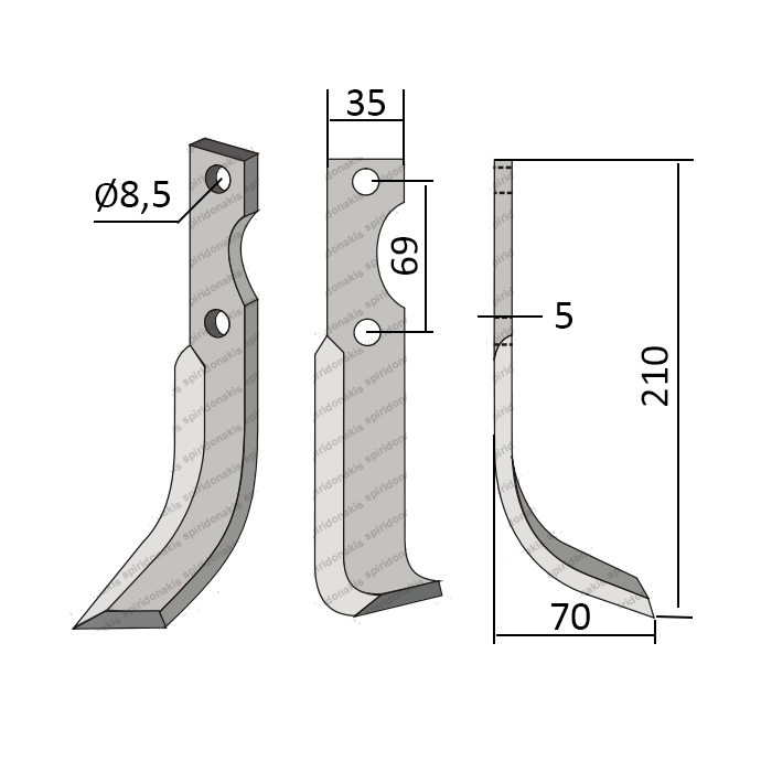 Rotary Cultivator Blade Master 35x5