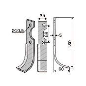Rotary Cultivator Blade SEP 50 35x5 Rotary Cultivator Blade SEP 50 35x5