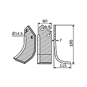 Rotary Cultivator Blade Maletti Angular 80x7 Rotary Cultivator Blade Maletti Angular 80x7