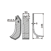 Rotary Cultivator Blade Agria Honta 50x6
