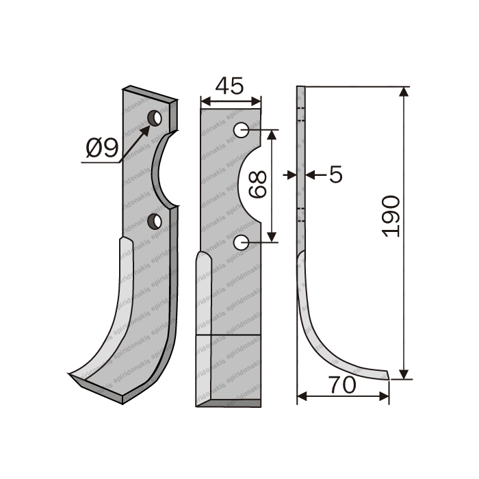 Μαχαίρι Φρέζας Benassi BL75 50x6