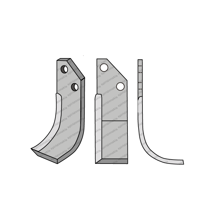 Rotary Cultivator Blade Bertolini Curved Short 60x6