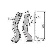 Rotary Cultivator Blade Bolens 35x5 ΚΚ65 Ø10.5