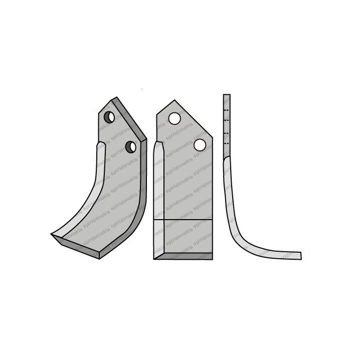 Rotary Cultivator Blade Celli Curved Greek