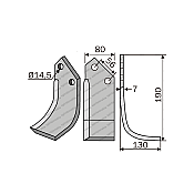 Rotary Cultivator Blade Celli Curved Greek